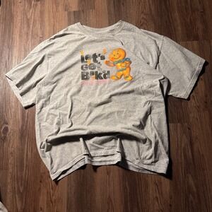 Lets Get Baked Gingerbread Man Gray Graphic‎ Tee XL Gildan Cotton Blend